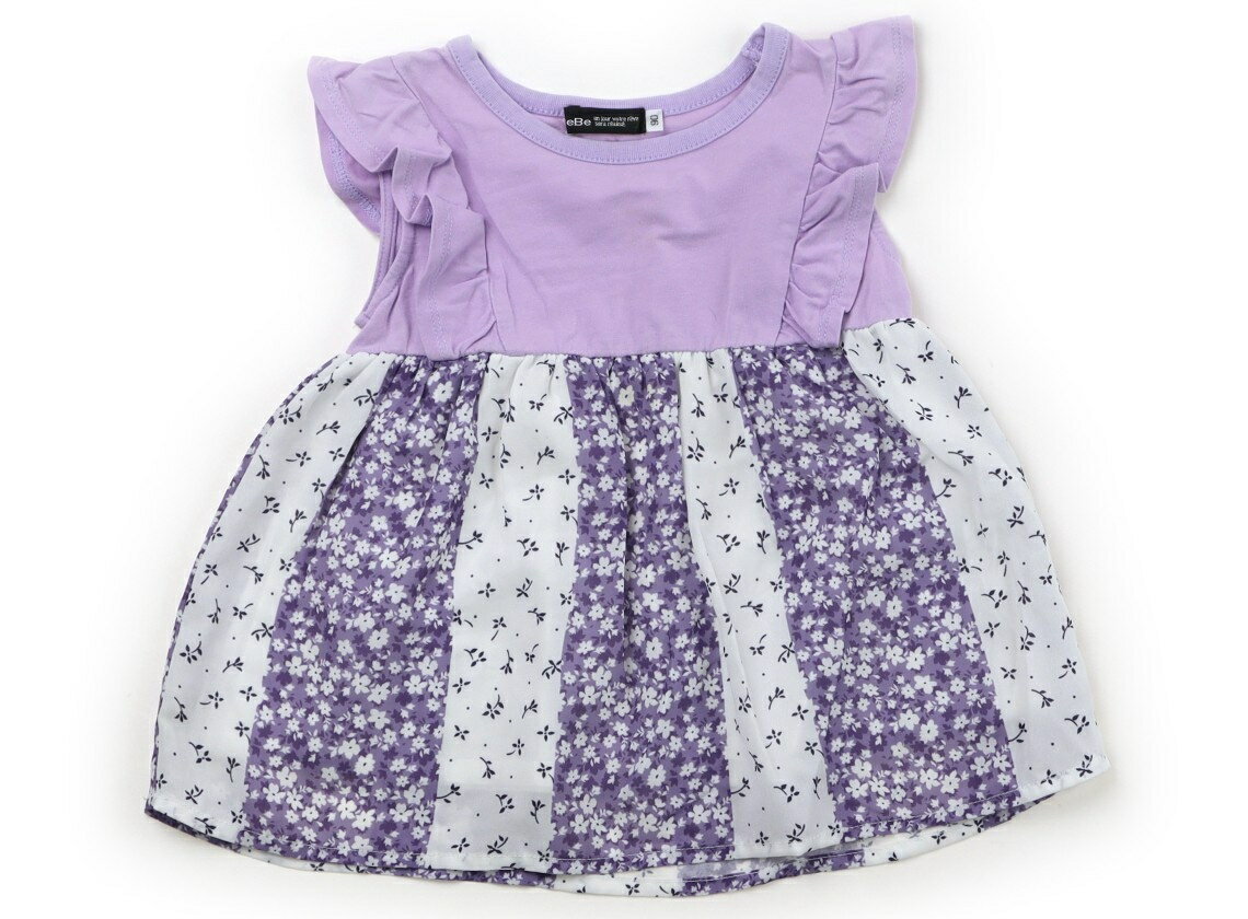 べべ BeBe チュニック 90 女の子 ライトパープル・ホワイト 子供服 ベビー服 キッズ アウトレット ユーズド 【中古】キッズ・ベビー・マタニティ