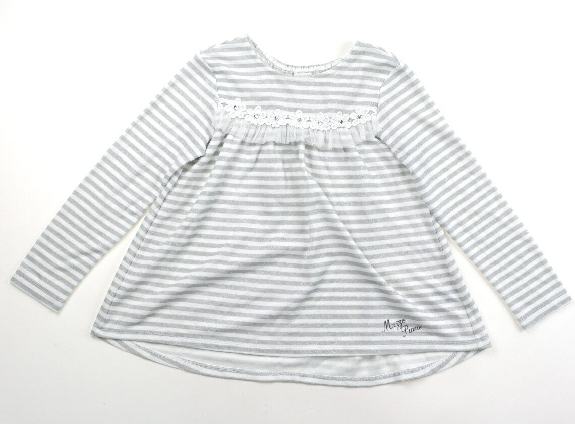 メゾピアノ mezzo piano チュニック 140 女の子 シルバーラメ・オフボーダー 子供服 ベビー服 キッズ アウトレット ユーズド 【中古】キッズ・ベビー・マタニティ