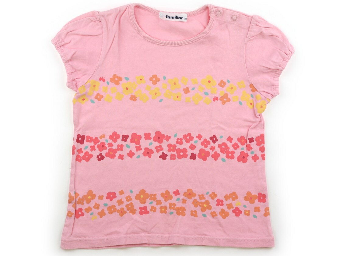 ファミリア familiar Tシャツ・カットソー 120 女の子 ピンク・お花 子供服 ベビー服 キッズ アウトレット ユーズド 【中古】キッズ・ベビー・マタニティ