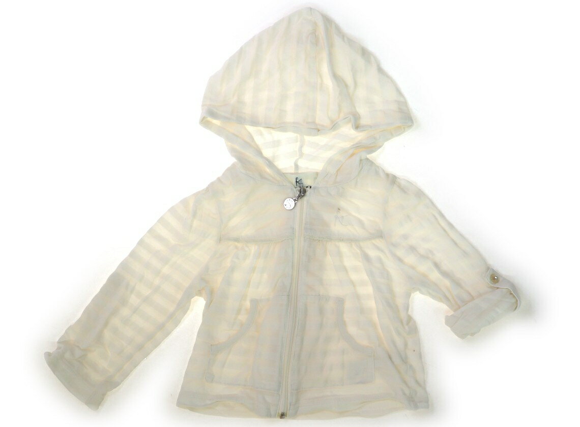 組曲 Kumikyoku パーカー 90 女の子 オフホワイト・ボーダー 子供服 ベビー服 キッズ アウトレット ユーズド 【中古】キッズ・ベビー・マタニティ