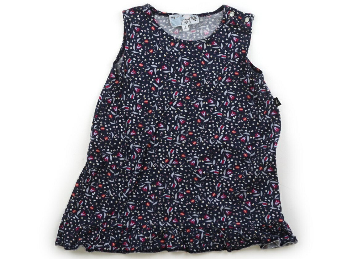 アニエスベー agnes.b チュニック 90 女の子 ネイビー、ピオニー、ブルー 子供服 ベビー服 キッズ アウトレット ユーズド 【中古】キッズ・ベビー・マタニティ