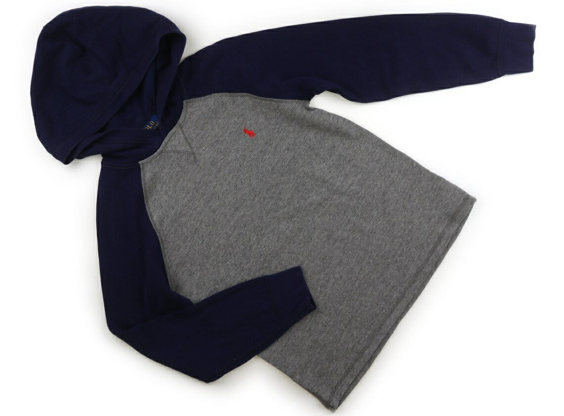 ポロラルフローレン POLO RALPH LAUREN パーカー 140 男の子 グレー・ネイビー 子供服 ベビー服 キッズ アウトレット ユーズド 【中古】キッズ・ベビー・マタニティ