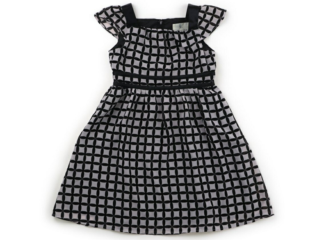 組曲 Kumikyoku ワンピース 110 女の子 ブラック・オフホワイト・総柄 子供服 ベビー服 キッズ アウトレット ユーズド 【中古】キッズ・ベビー・マタニティ