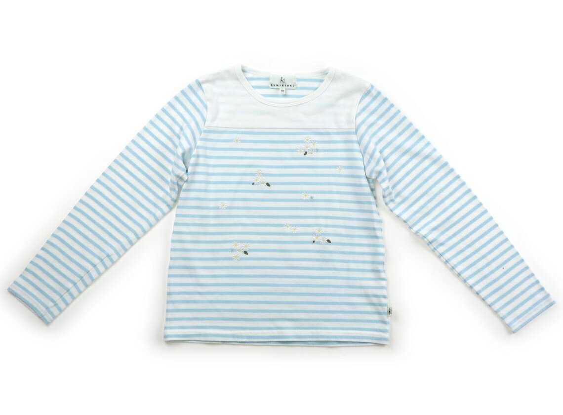 組曲 Kumikyoku Tシャツ・カットソー 150 女の子 白・水色・ボーダー 子供服 ベビー服 キッズ アウトレット ユーズド 【中古】キッズ・ベビー・マタニティ