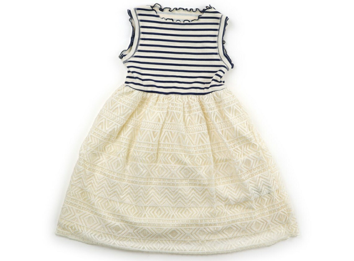 ブリーズ BREEZE ワンピース 110 女の子 アイボリー・ネイビー・総柄 子供服 ベビー服 キッズ アウトレット ユーズド 【中古】キッズ・ベビー・マタニティ