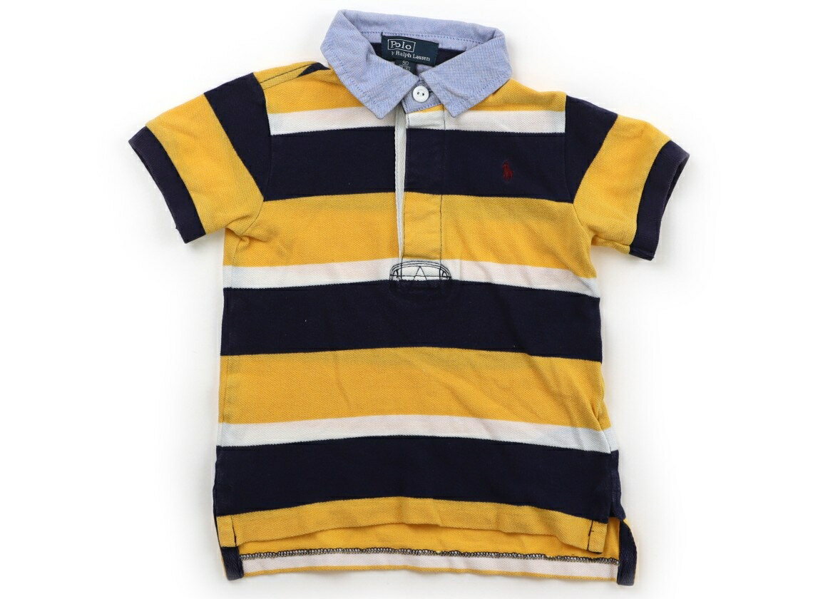 ポロラルフローレン POLO RALPH LAUREN ポロシャツ 90 男の子 山吹色・白・ネイビー・ボーダー 子供服 ベビー服 キッズ アウトレット ユーズド 【中古】キッズ・ベビー・マタニティ