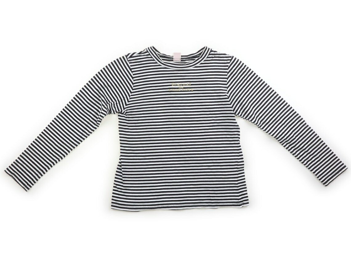 メゾピアノ mezzo piano Tシャツ・カットソー 160 女の子 モノクロ・ボーダー 子供服 ベビー服 キッズ アウトレット ユーズド 【中古】キッズ・ベビー・マタニティ