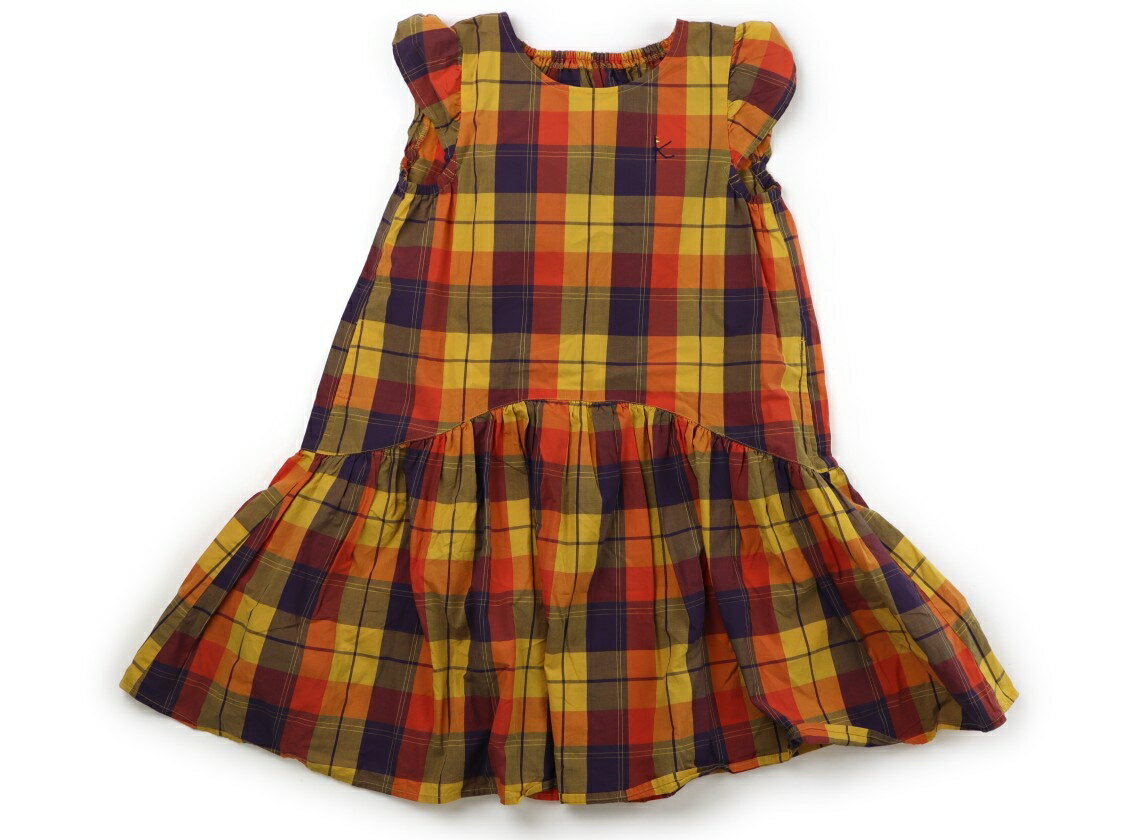 組曲 Kumikyoku ワンピース 140 女の子 オレンジ・黄色・パープル・チェック 子供服 ベビー服 キッズ アウトレット ユーズド 【中古】キッズ・ベビー・マタニティ