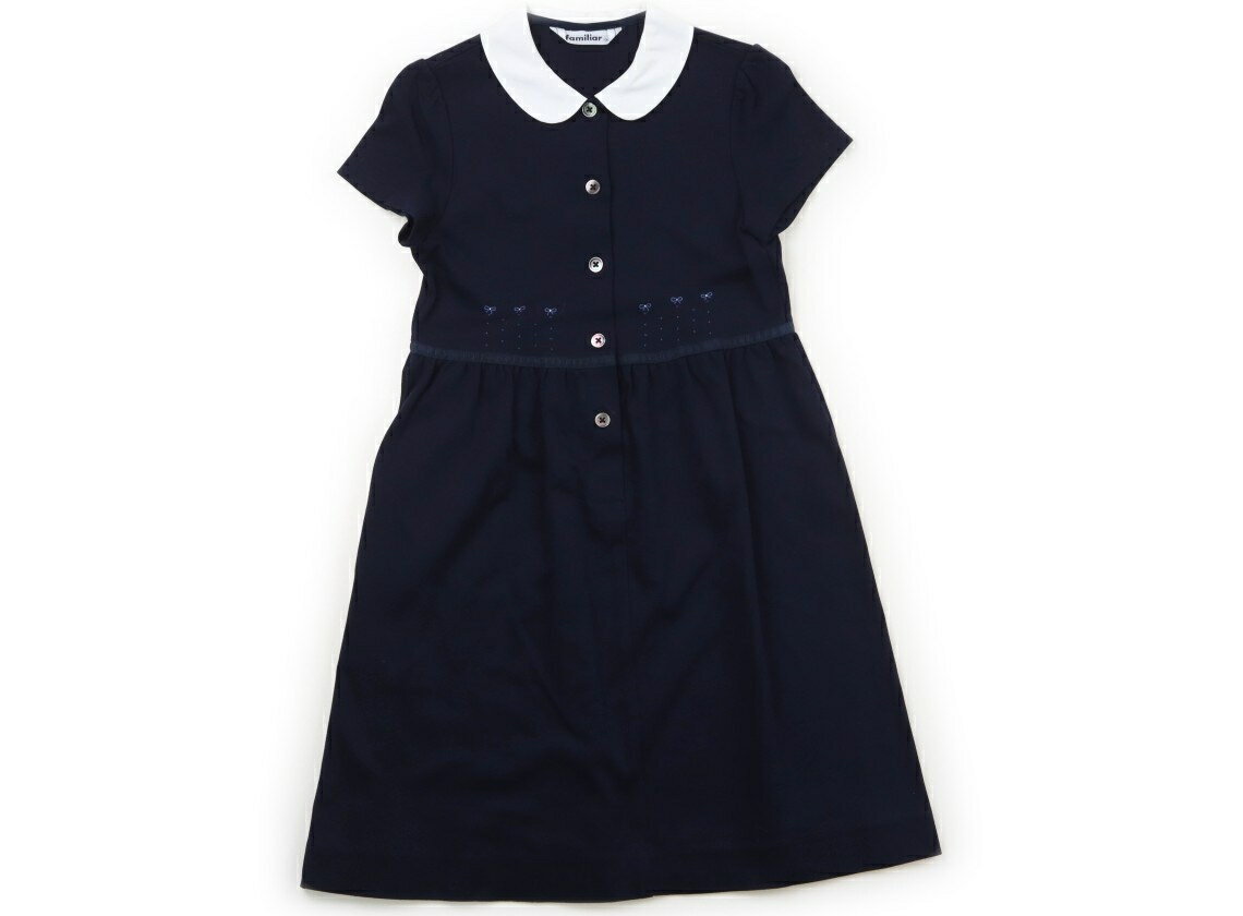 ファミリア familiar ワンピース 130 女の子 ネイビー 子供服 ベビー服 キッズ アウトレット ユーズド 【中古】キッズ・ベビー・マタニティ