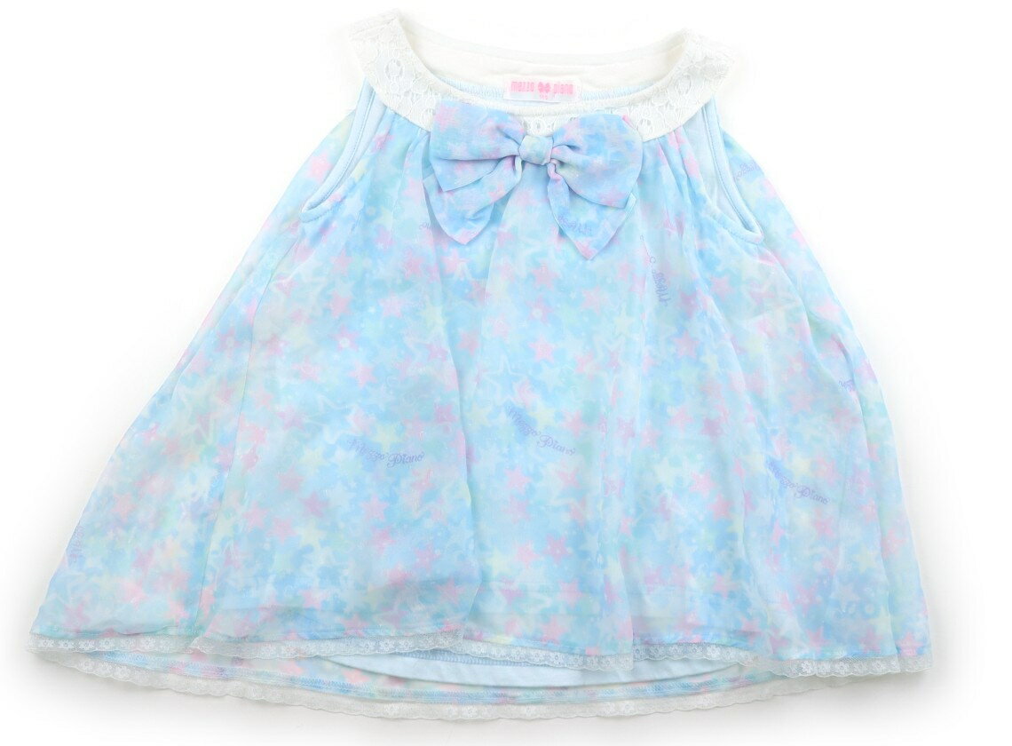 メゾピアノ mezzo piano Tシャツ・カットソー 110 女の子 ライトブルー、白い、ピンク・黄色の星柄 子供服 ベビー服 キッズ アウトレット ユーズド 【中古】キッズ・ベビー・マタニティ