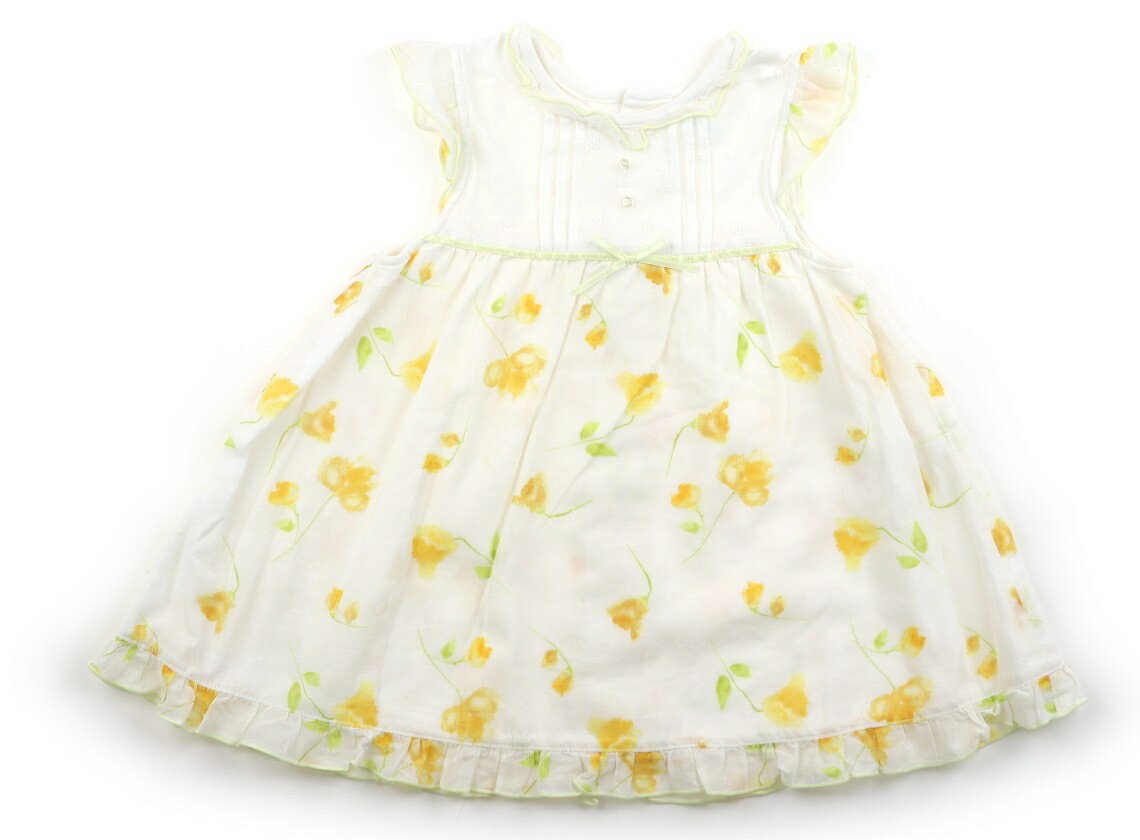 べべ BeBe チュニック 80 女の子 白、黄色の花柄 子供服 ベビー服 キッズ アウトレット ユーズド 【中古】キッズ・ベビー・マタニティ