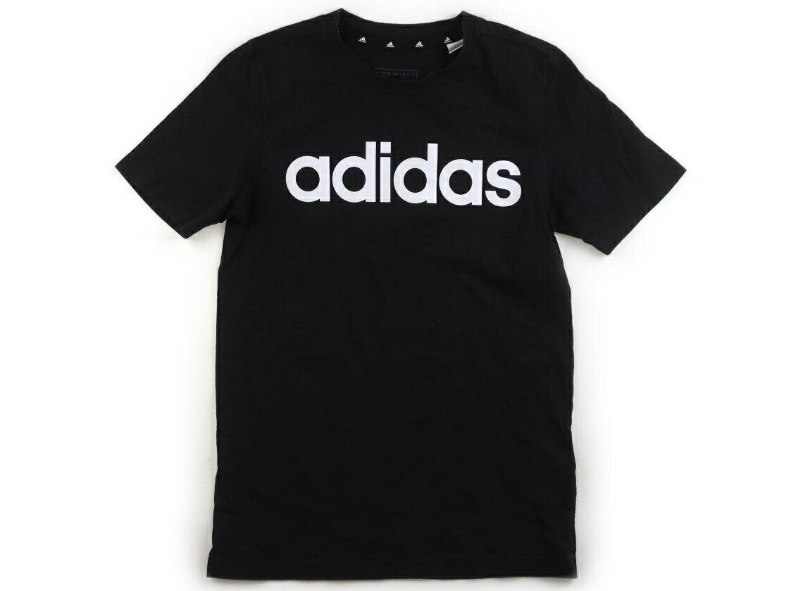 アディダス Adidas Tシャツ・カットソー 150 男の子 黒、白いロゴ 子供服 ベビー服 キッズ アウトレット ユーズド 【中古】キッズ・ベビー・マタニティ