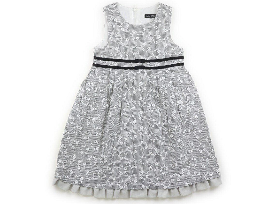べべ BeBe ジャンパースカート 120 女の子 グレー・ホワイト・花柄 子供服 ベビー服 キッズ アウトレット ユーズド 【中古】キッズ・ベビー・マタニティ