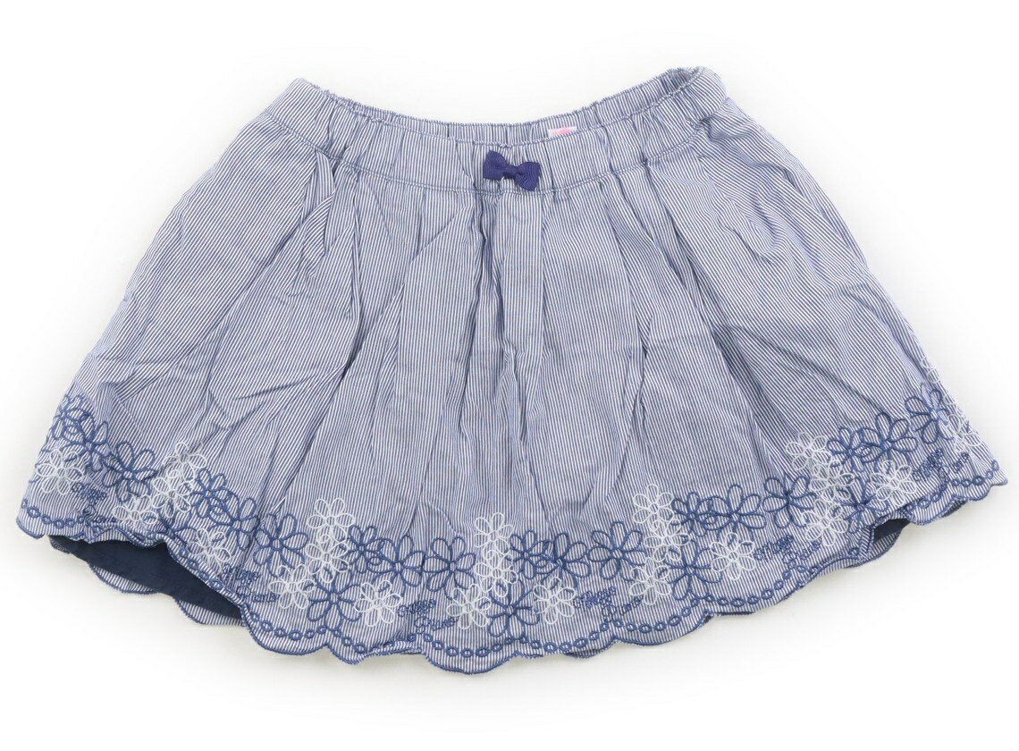 メゾピアノ mezzo piano スカート 110 女の子 ブルーストライプ・スカラップ 子供服 ベビー服 キッズ アウトレット ユーズド 【中古】キッズ・ベビー・マタニティ
