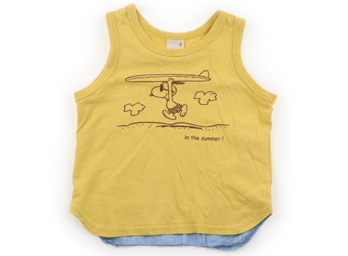 Petit Main tank top/camisole, size 80, boys, yellow/blue. Children's clothing, baby clothes, kids' clothing, outlet, used. [Pre-owned] Kids, Baby, Maternity.