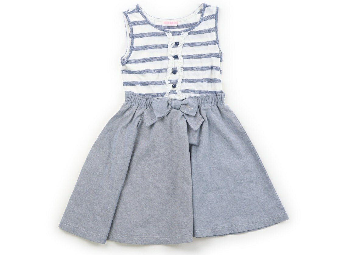 Rakuten - メゾピアノ mezzo piano ワンピース 130 女の子 ブルー・ホワイト 子供服 ベビー服 キッズ アウトレット ユーズド 【中古】キッズ・ベビー・マタニティ
