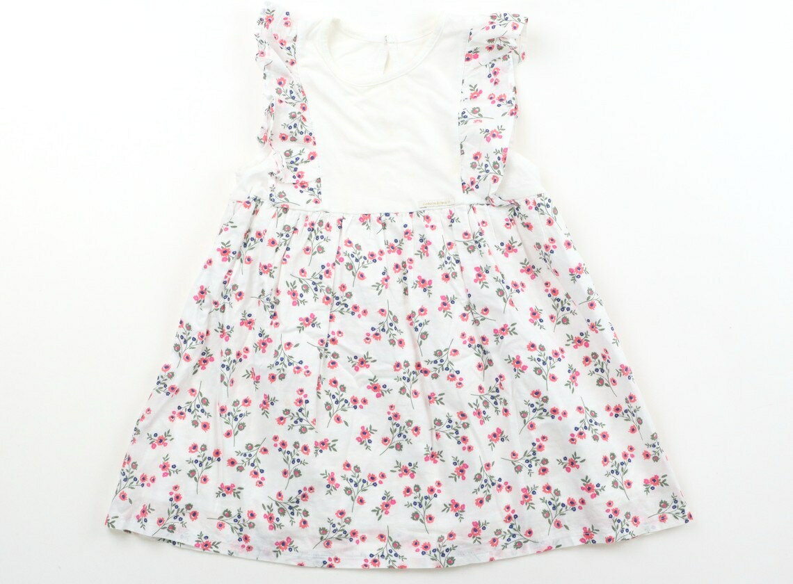 ビームス BEAMS ワンピース 110 女の子 白・ピンク花柄 子供服 ベビー服 キッズ アウトレット ユーズド 【中古】キッズ・ベビー・マタニティ