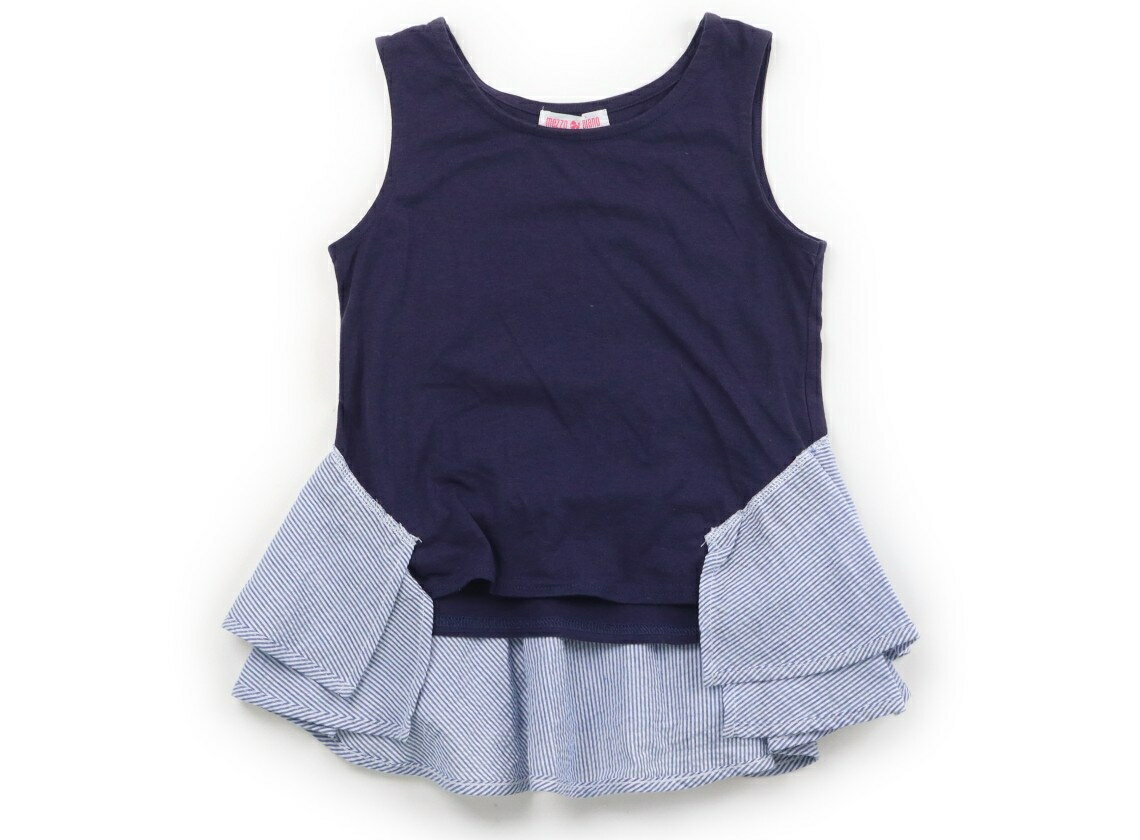 メゾピアノ mezzo piano タンクトップ・キャミソール 140 女の子 紺・ブルーストライプ 子供服 ベビー服 キッズ アウトレット ユーズド..