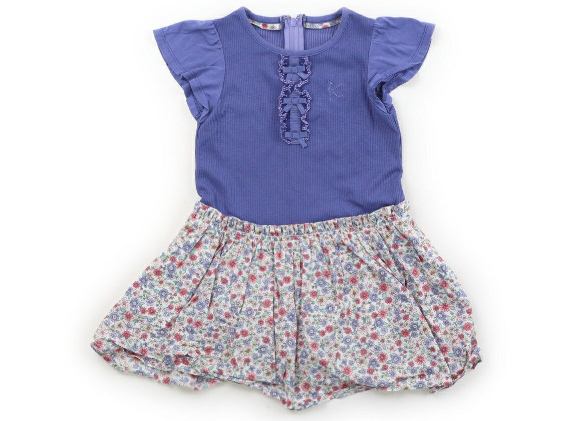 組曲 Kumikyoku ワンピース 90 女の子 青、花柄 子供服 ベビー服 キッズ アウトレット ユーズド 【中古】キッズ・ベビー・マタニティ
