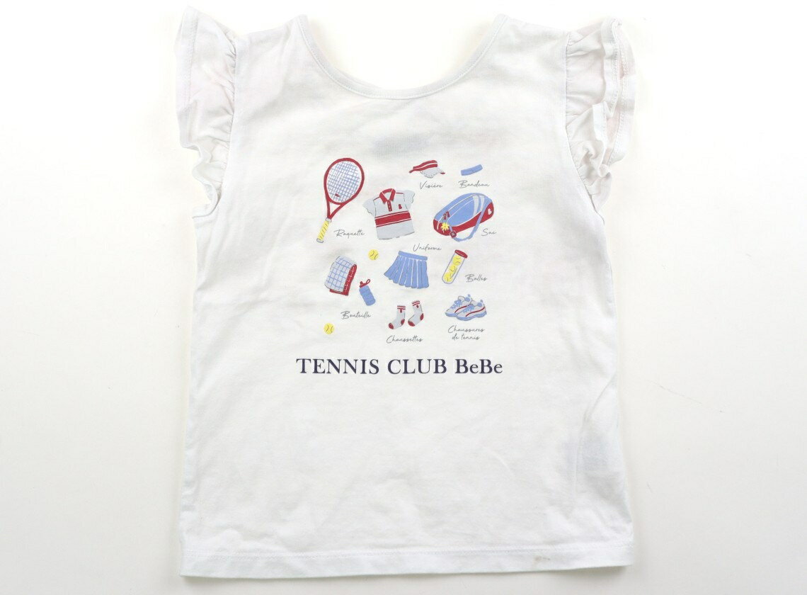 Rakuten - べべ BeBe Tシャツ・カットソー 120 女の子 白　スポーツ柄 子供服 ベビー服 キッズ アウトレット ユーズド 【中古】キッズ・ベビー・マタニティ
