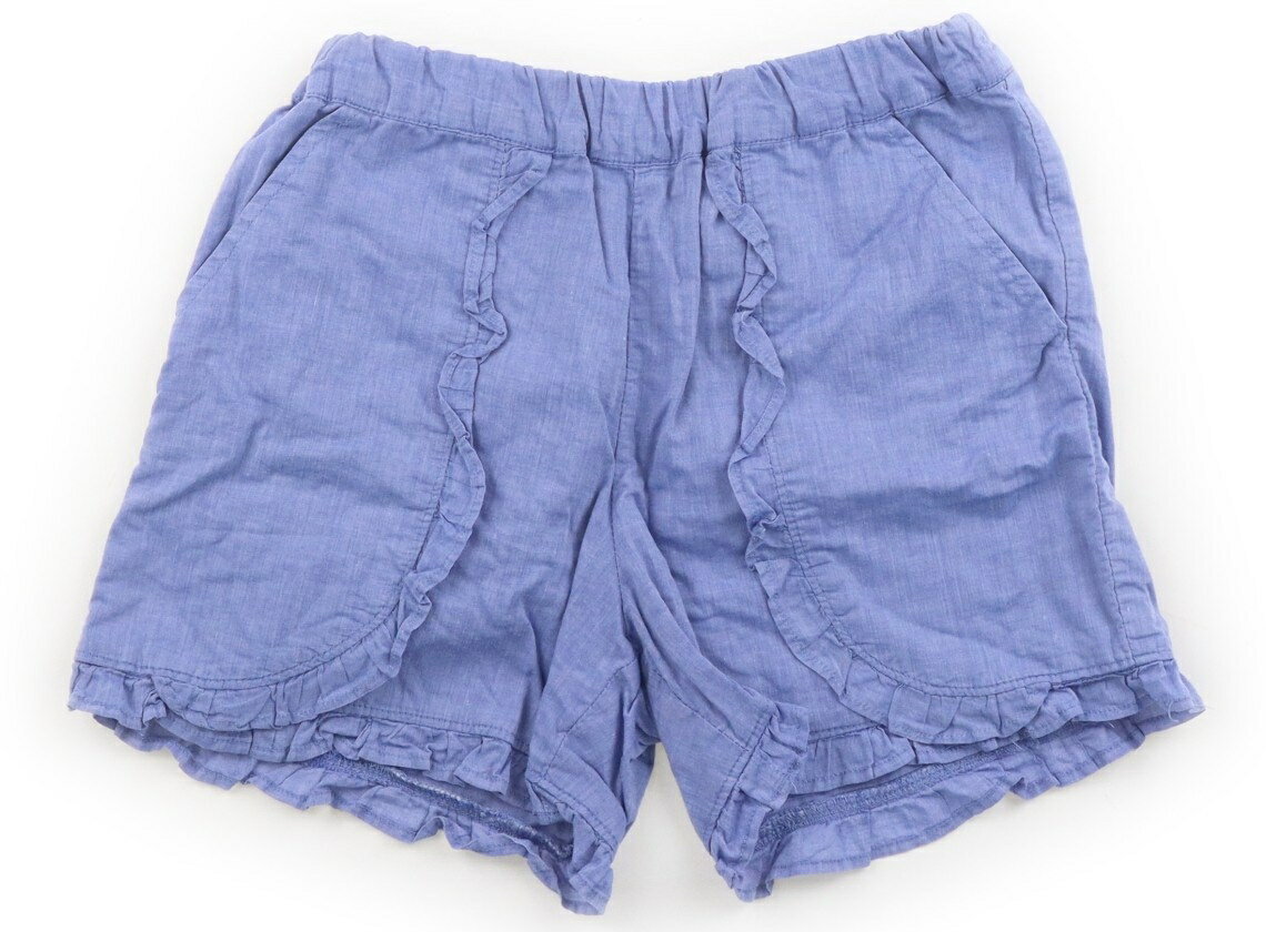 Long-Trousers, Trousers - べべ BeBe ショートパンツ 130 女の子 ブルーシャンブレー・フリル 子供服 ベビー服 キッズ アウトレット ユーズド 【中古】キッズ・ベビー・マタニティ