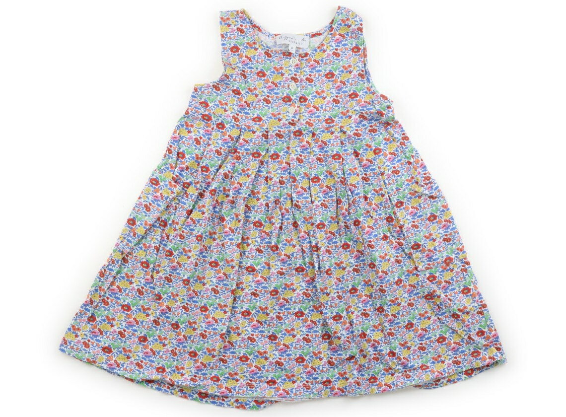 アニエスベー agnes.b ワンピース 110 女の子 オフ・レッド・イエロー・ブルー花柄 子供服 ベビー服 キッズ アウトレット ユーズド 【中古】キッズ・ベビー・マタニティ