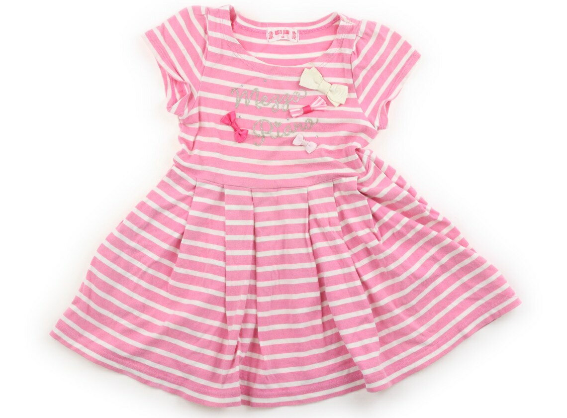 メゾピアノ mezzo piano ワンピース 100 女の子 ピンク・オフボーダー 子供服 ベビー服 キッズ アウトレット ユーズド 【中古】キッズ・ベビー・マタニティ