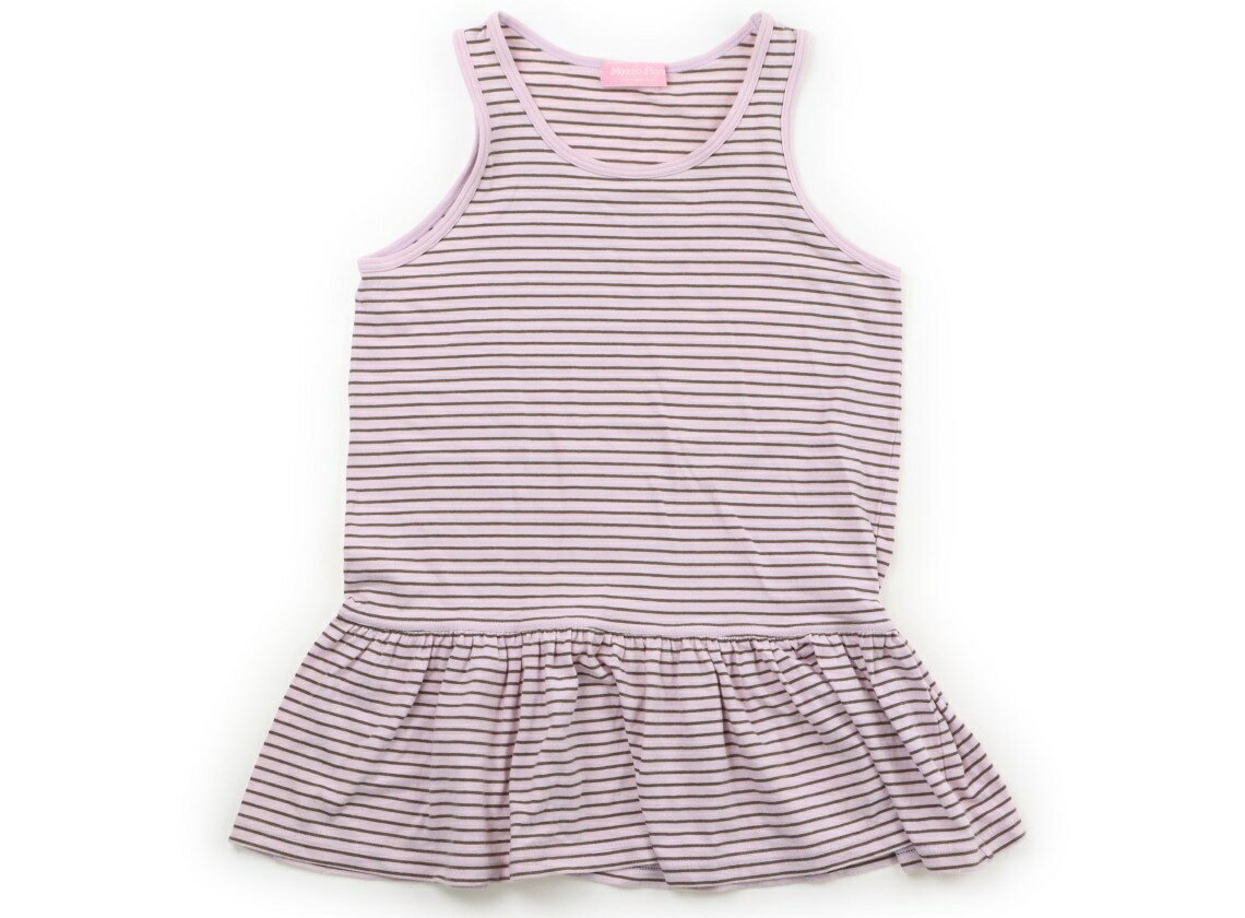 メゾピアノ mezzo piano チュニック 160 女の子 ピンク・ブラウン・ボーダー 子供服 ベビー服 キッズ アウトレット ユーズド 【中古】キッズ・ベビー・マタニティ