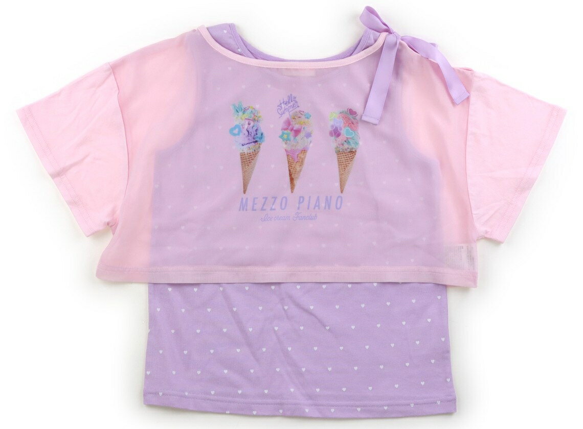 メゾピアノ mezzo piano Tシャツ・カットソー 140 女の子 ピンク、ラベンダー、アイスクリーム 子供服 ベビー服 キッズ アウトレット ユーズド 【中古】キッズ・ベビー・マタニティ