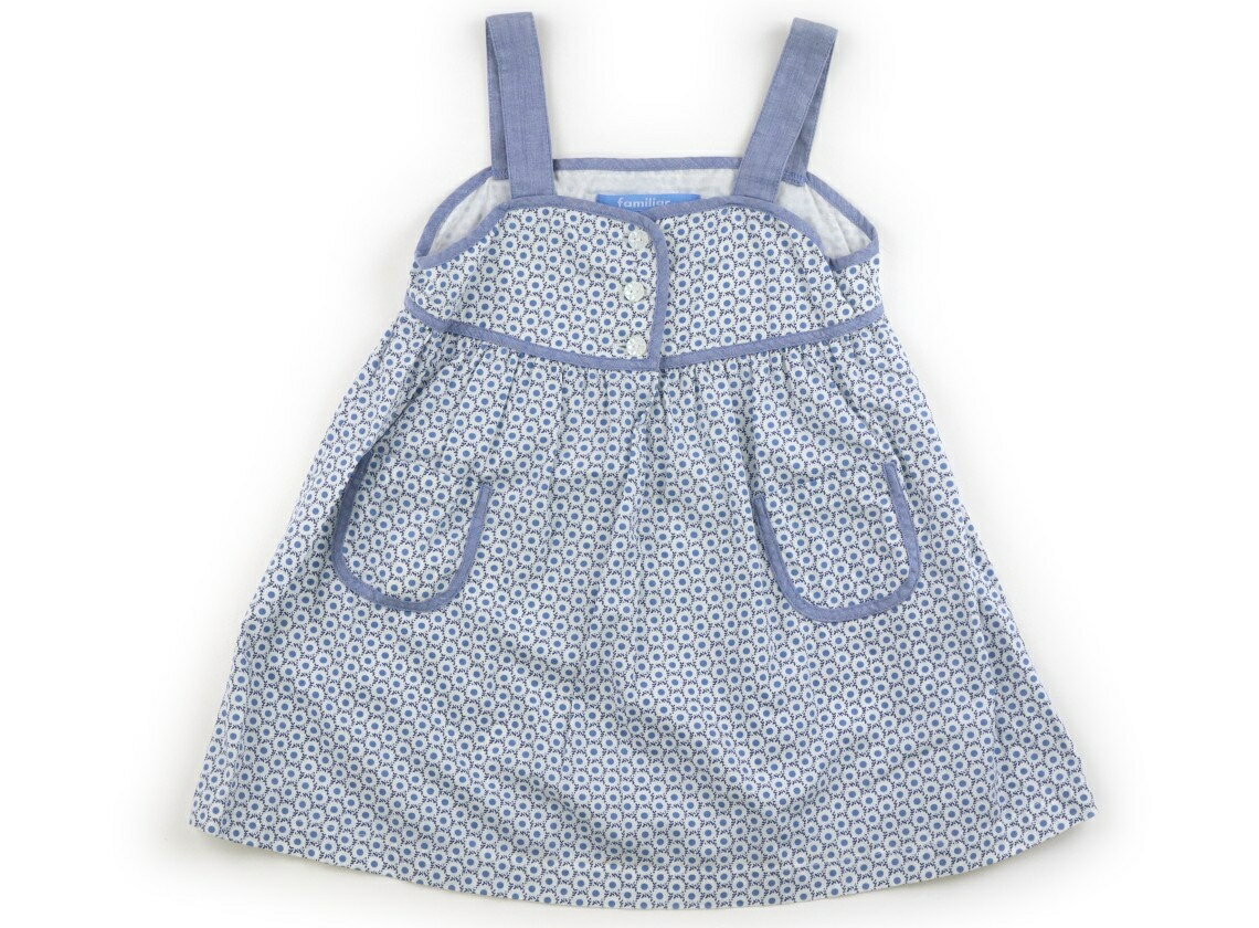 ファミリア familiar ワンピース 100 女の子 ブルー、白、ドット 子供服 ベビー服 キッズ アウトレット ユーズド 【中古】キッズ・ベビー・マタニティ