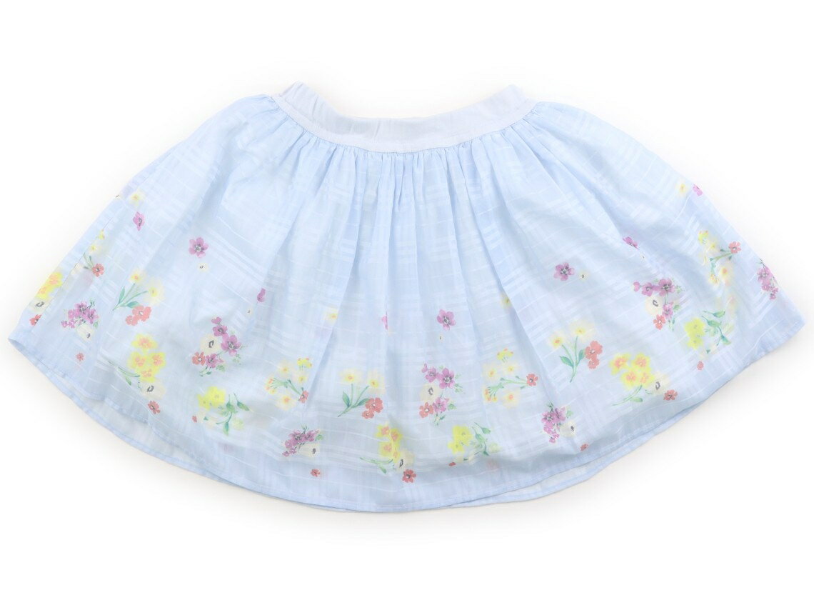 組曲 Kumikyoku スカート 120 女の子 水色、チェック柄 子供服 ベビー服 キッズ アウトレット ユーズド 【中古】キッズ・ベビー・マタニティ
