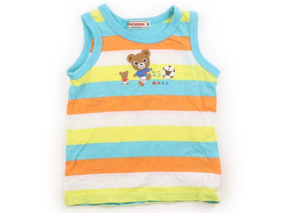 Miki House Tank Top/Camisole, Size 80, Boys, Light Blue, Orange, White, Children's Clothing, Baby Clothes, Kids, Outlet, Used [Pre-owned] Kids, Baby, Maternity