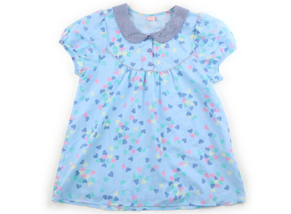 メゾピアノ mezzo piano チュニック 160 女の子 水色系・ハート 子供服 ベビー服 キッズ アウトレット ユーズド 【中古】キッズ・ベビー・マタニティ