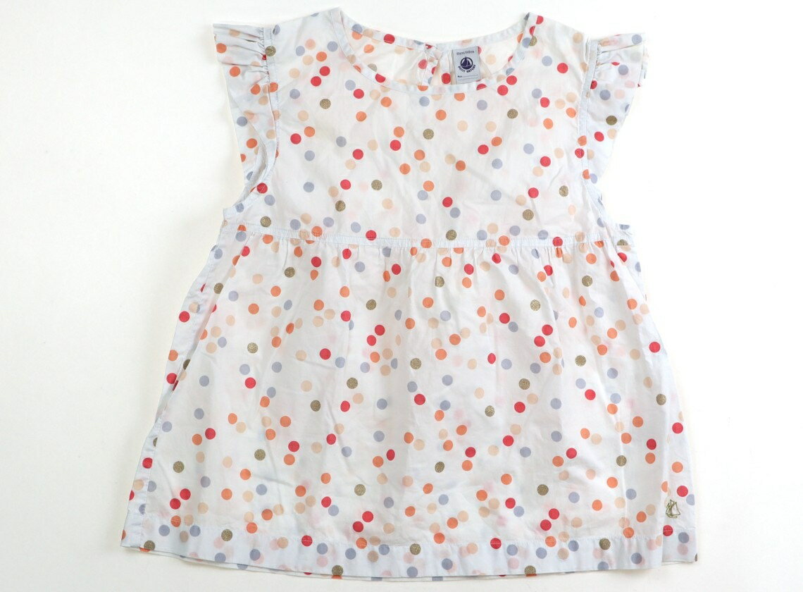プチバトー PETIT BATEAU ワンピース 140 女の子 白・ピンクドット 子供服 ベビー服 キッズ アウトレット ユーズド 【中古】キッズ・ベビー・マタニティ