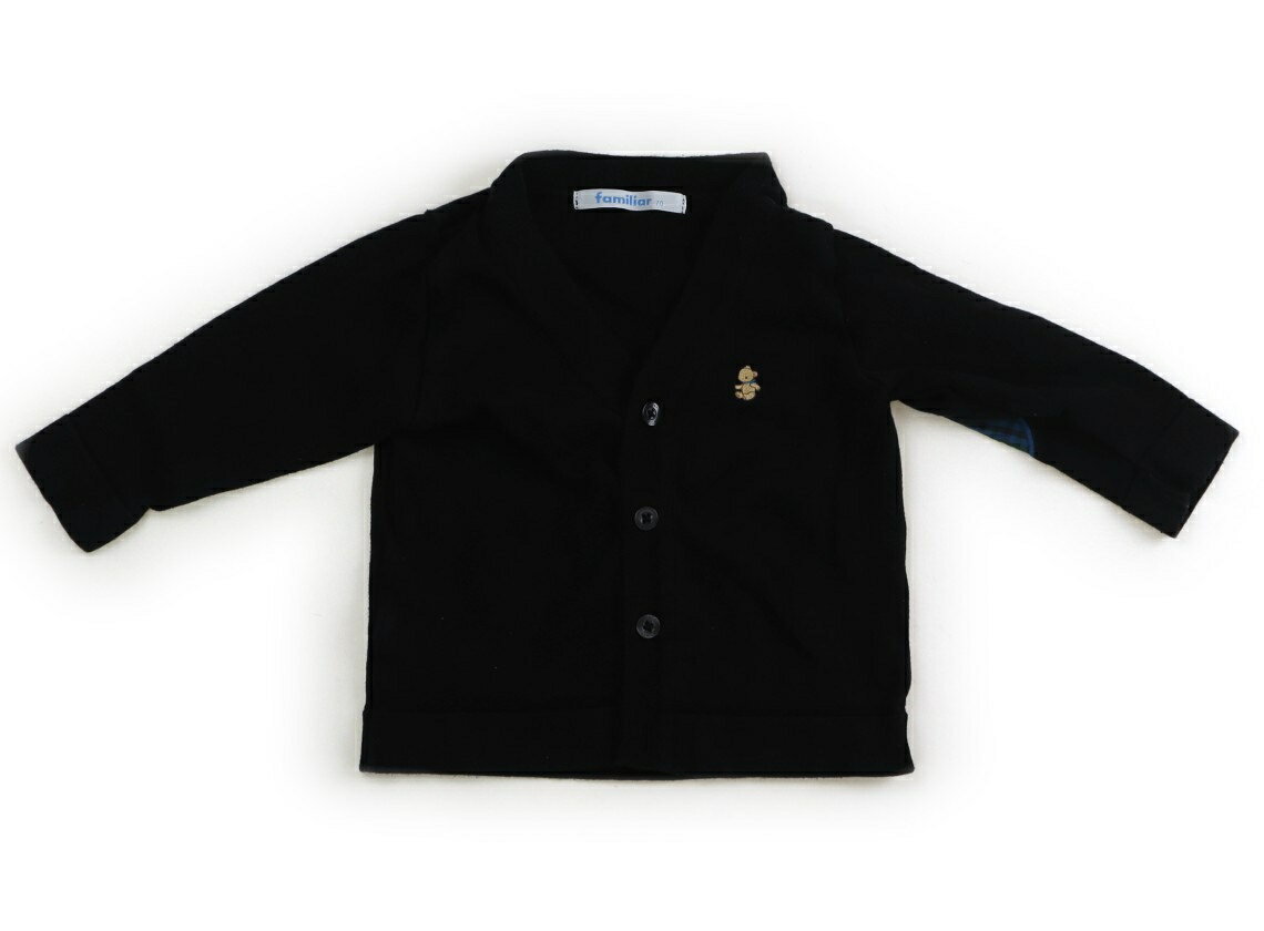 ファミリア familiar カーディガン 70 男の子 黒・青チェック 子供服 ベビー服 キッズ アウトレット ユーズド 【中古】キッズ・ベビー・マタニティ
