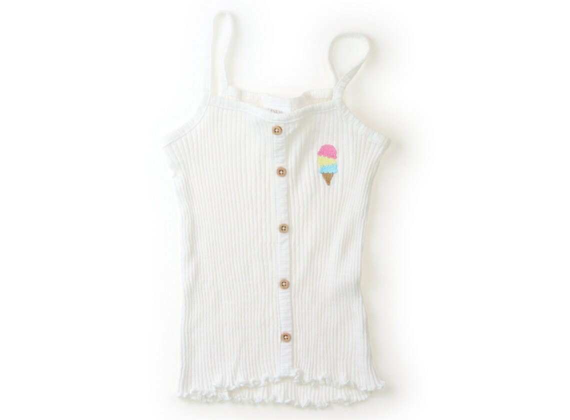 ZARA Tank Top/Camisole, Size 95, Girls, White/Ice Cream, Children's Clothing, Baby Clothes, Kids, Outlet, Used [Pre-owned] Kids, Baby, Maternity