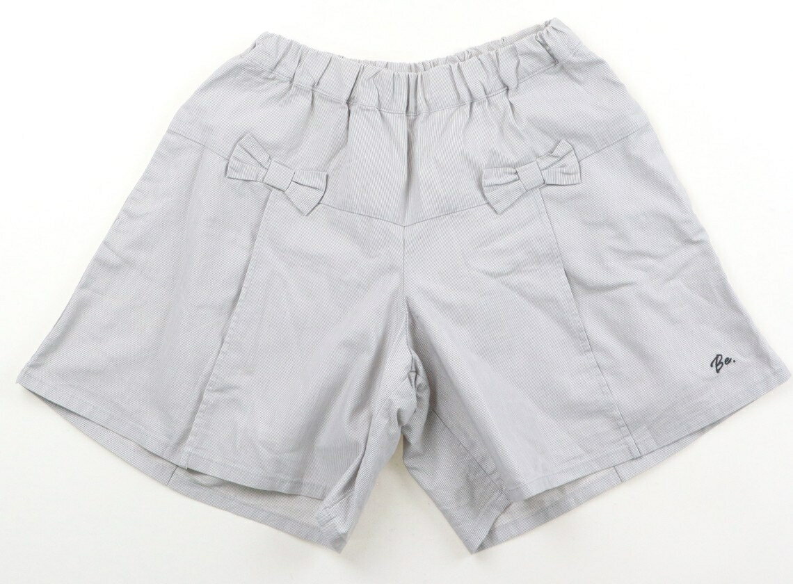 Culottes - べべ BeBe キュロット 140 女の子 グレー、ストライプ、リボン 子供服 ベビー服 キッズ アウトレット ユーズド 【中古】キッズ・ベビー・マタニティ
