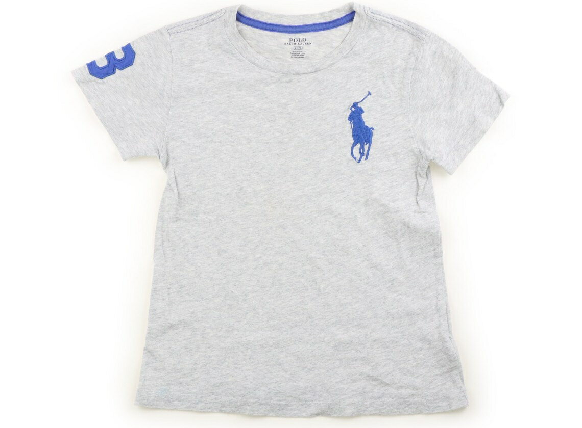 ポロラルフローレン POLO RALPH LAUREN Tシャツ・カットソー 120 男の子 グレー、ブルーのロゴ 子供服 ベビー服 キッズ アウトレット ユーズド 【中古】キッズ・ベビー・マタニティ
