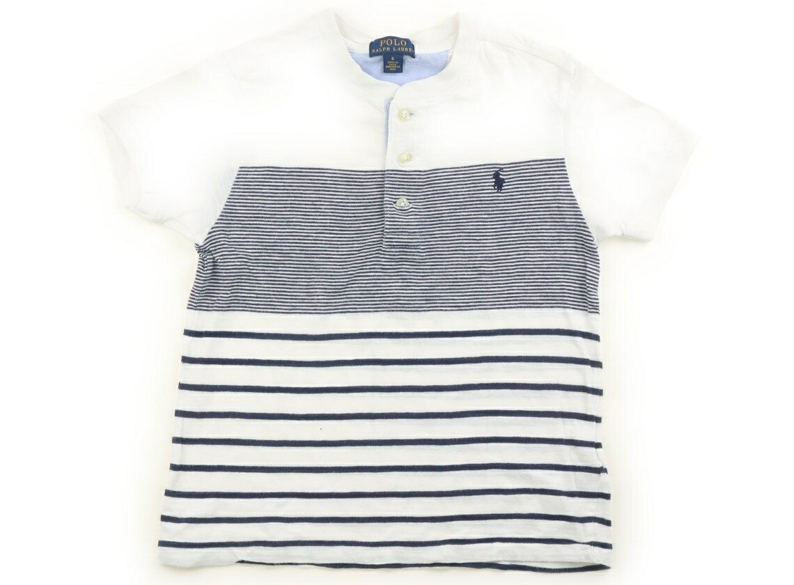 ポロラルフローレン POLO RALPH LAUREN Tシャツ・カットソー 120 男の子 白、紺ボーダー 子供服 ベビー服 キッズ アウトレット ユーズド 【中古】キッズ・ベビー・マタニティ