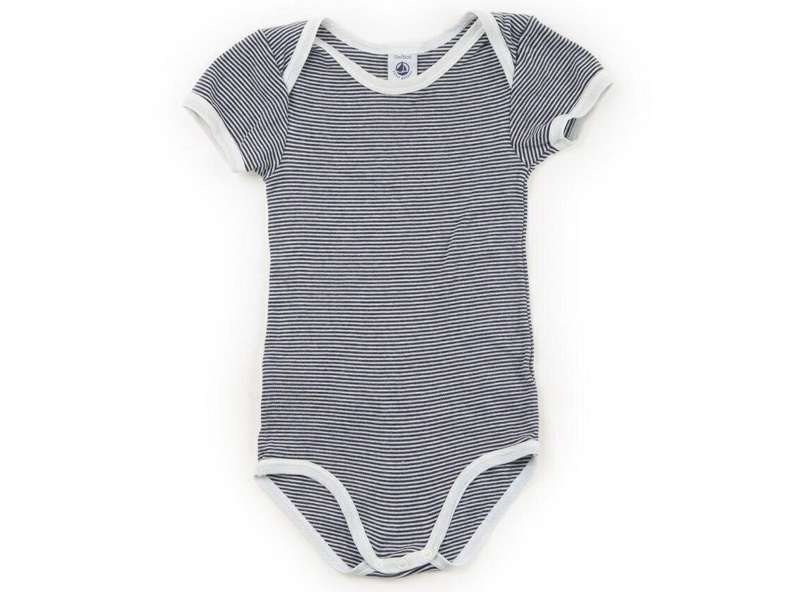 　ブランド 　PETIT BATEAU(プチバトー) 　カテゴリー 　ロンパース 　サイズ 　80サイズ 　色 　紺ボーダー 　状態 　★★（返品不可） 　記名 　なし 　ジャンル 　Boy 実際のサイズ表記は24m/86cm。首元に黄ばみ、ヨレ、使用感あり。 ＊【状態】【サイズ】に関しての詳しい説明はこちら