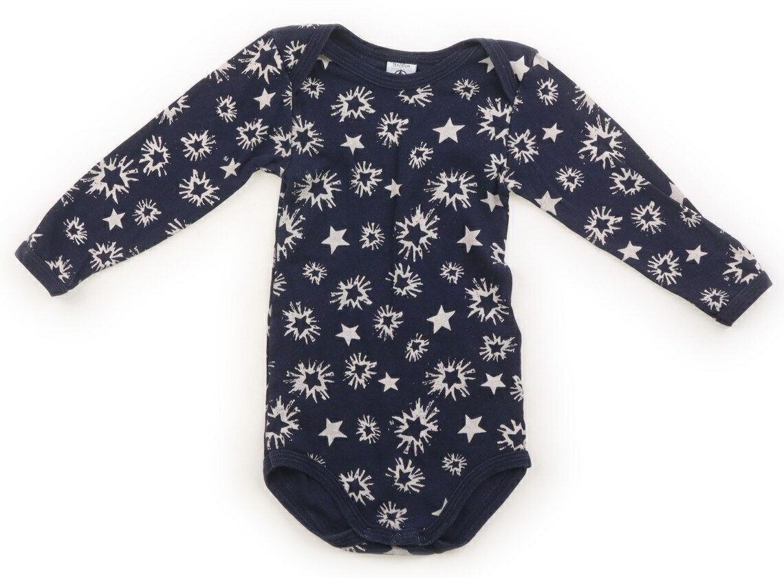 プチバトー PETIT BATEAU ロンパース 80 男の子 ネイビー・星柄 子供服 ベビー服 キッズ アウトレット ユーズド 【中古】キッズ・ベビー・マタニティ