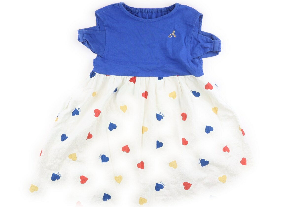 Dresses - アプレレクール apres les cours ワンピース 140 女の子 ブルー・ホワイト・ハート 子供服 ベビー服 キッズ アウトレット ユーズド 【中古】キッズ・ベビー・マタニティ