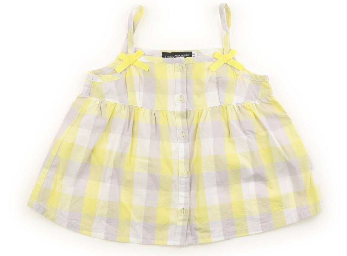 べべ BeBe タンクトップ・キャミソール 100 女の子 黄色・グレー・チェック 子供服 ベビー服 キッズ アウトレット ユーズド 【中古】キッズ・ベビー・マタニティ