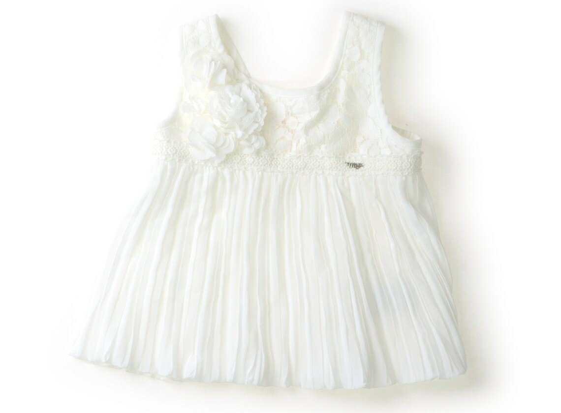 メゾピアノ mezzo piano シャツ・ブラウス 100 女の子 白、レース、花飾り 子供服 ベビー服 キッズ アウトレット ユーズド 【中古】キッズ・ベビー・マタニティ
