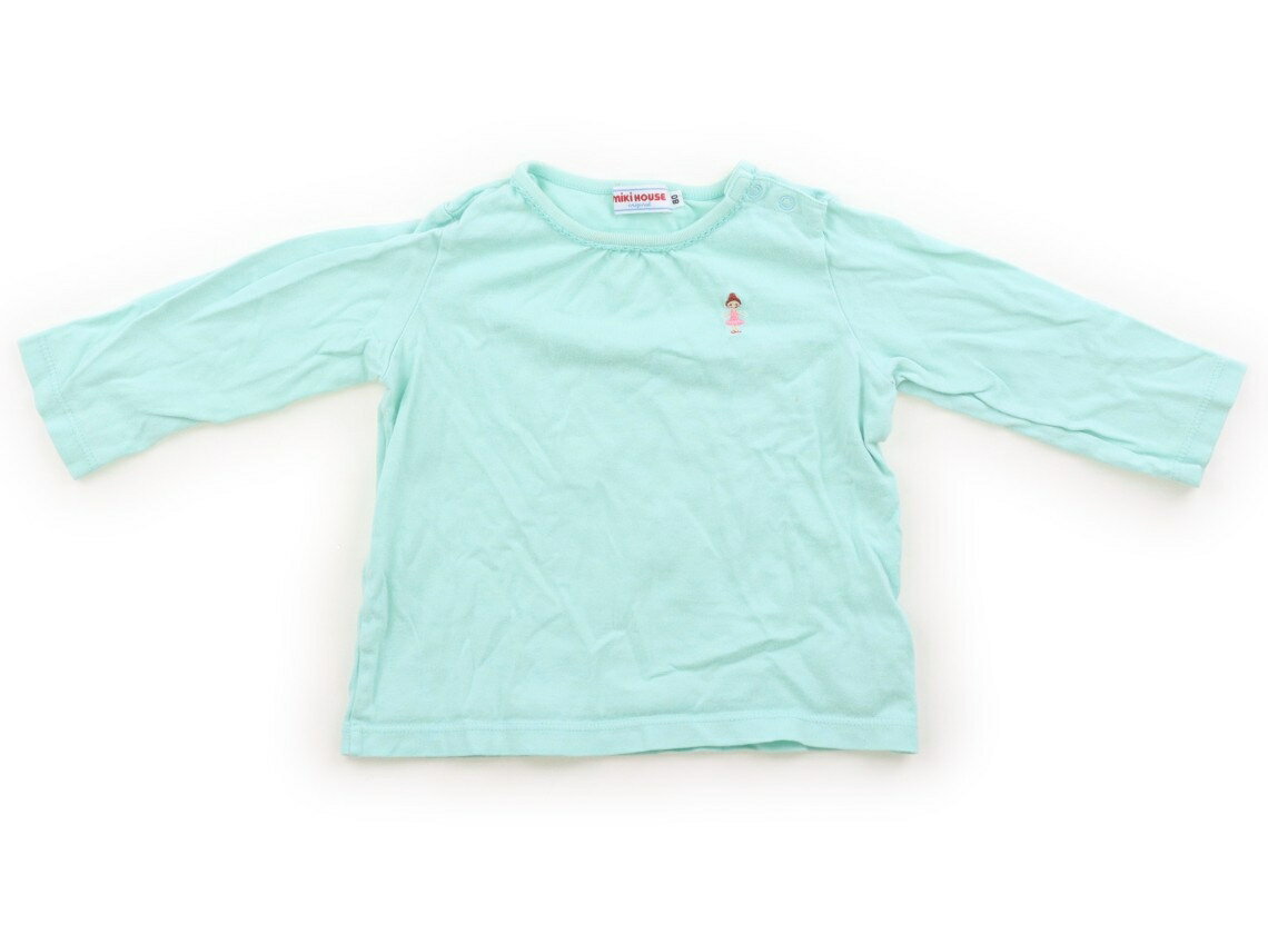 　ブランド 　miki HOUSE(ミキハウス) 　カテゴリー 　Tシャツ・カットソー 　サイズ 　80サイズ 　色 　ミント 　状態 　★★（返品不可） 　記名 　なし 　ジャンル 　Girl 首元に黄ばみ、胸元に小さな汚れ、全体に色あせ・毛羽立ちがあります。 ＊【状態】【サイズ】に関しての詳しい説明はこちら