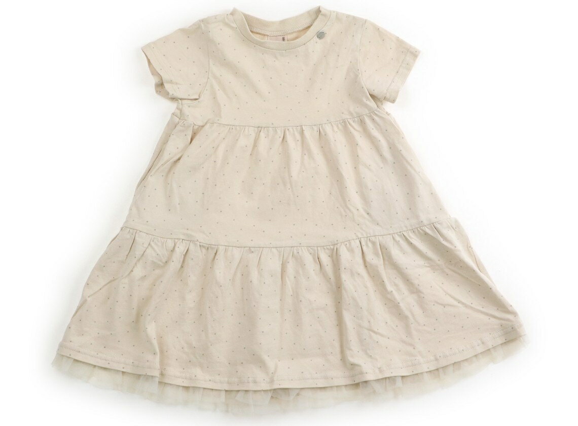 プティマイン petit main ワンピース 100 女の子 ベージュ・ドット 子供服 ベビー服 キッズ アウトレット ユーズド 【中古】キッズ・ベビー・マタニティ