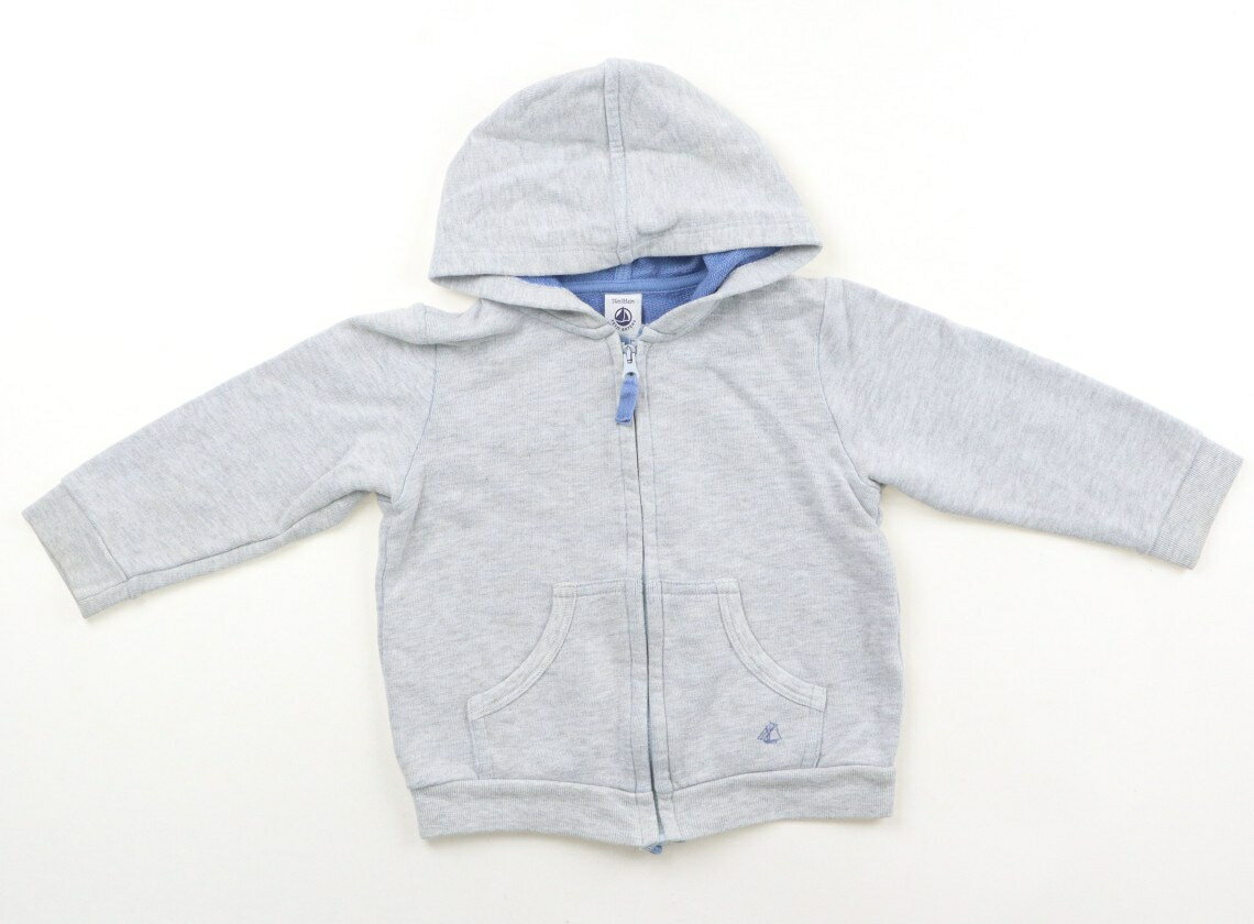プチバトー PETIT BATEAU パーカー 80 男の子 ライトグレー 子供服 ベビー服 キッズ アウトレット ユーズド 【中古】キッズ・ベビー・マタニティ