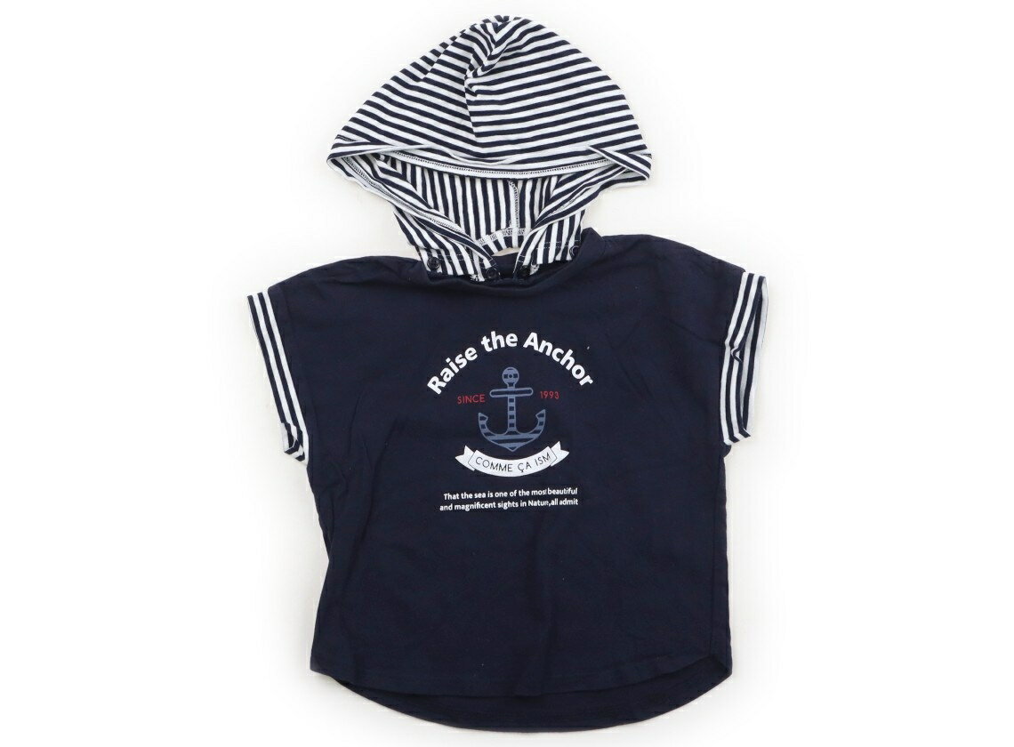 コムサイズム COMME CA ISM Tシャツ・カットソー 90 女の子 ネイビー、ボーダー 子供服 ベビー服 キッズ アウトレット ユーズド 【中古】キッズ・ベビー・マタニティ