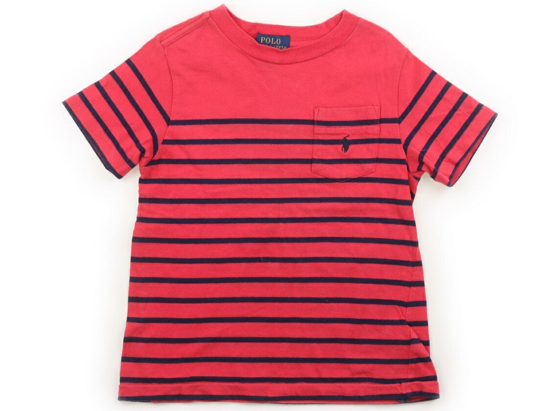 ポロラルフローレン POLO RALPH LAUREN Tシャツ・カットソー 110 女の子 コーラル・ネイビー・ボーダー 子供服 ベビー服 キッズ アウトレット ユーズド 【中古】キッズ・ベビー・マタニティ