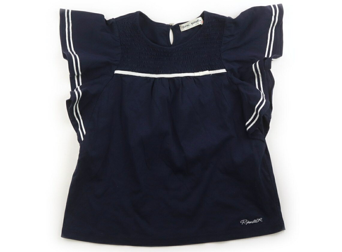 Rakuten - ポンポネット pom ponette Tシャツ・カットソー 140 女の子 ネイビー、白 子供服 ベビー服 キッズ アウトレット ユーズド 【中古】キッズ・ベビー・マタニティ